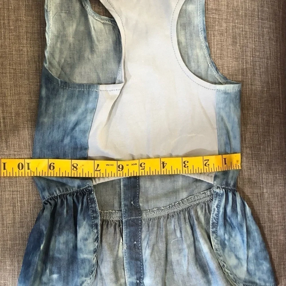 Hotel Doggy Chambray Blue Cotton Dress Medium